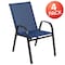 Flash Furniture Navy Outdoor Stack Chair w/ Flex Material, PK4 4-JJ-303C-NV-GG - alternate 3